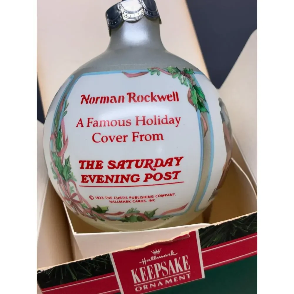 1992 Hallmark Norman Rockwell Glass Ornament | Vintage Keepsake